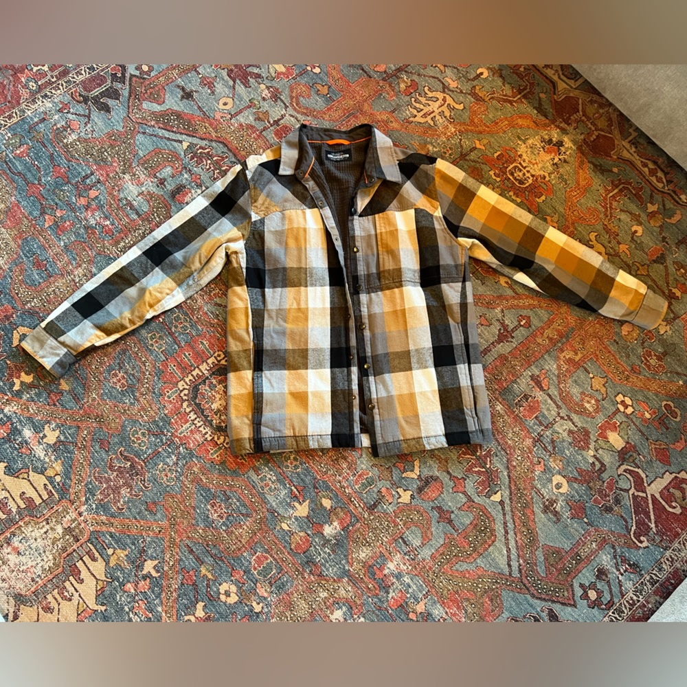 Men's Black and Tan Plaid Jacket